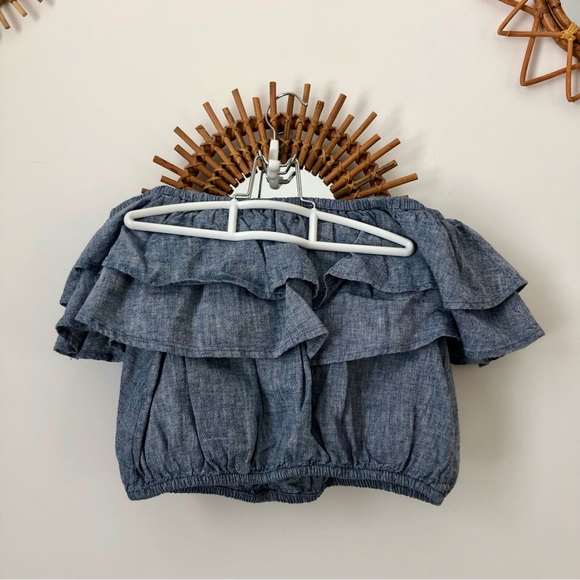 Express Off The Shoulder Ruffle Crop Top - Picture 3 of 6